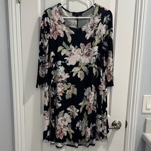 Karen Kane Black Floral Dress